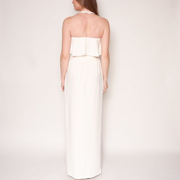 720. AMANDA UPRICHARD Piazza Maxi Dress Halter White S - Picture 5 of 7